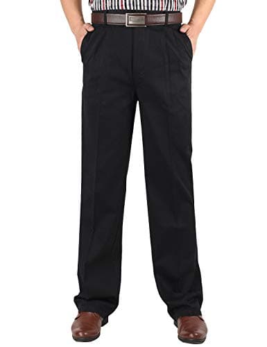 Men's Elastic Waist Denim Jeans for Casual Comfort — #2 Non-elastic Waist-black