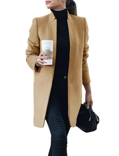 Women's Wool Peacoat with Pockets for Fall/Winter — Camel