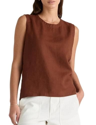 IDEALSANXUN Linen Tank Tops for Women - 2024 Summer Collection — Coffee