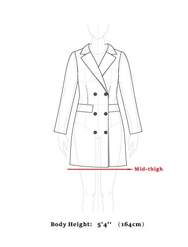 Allegra K Women's Belted Mid-Length Double Breasted Winter Coat