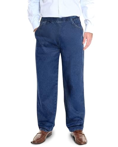 Elastic Waist Pants for Seniors - Relax Fit Jeans for Elderly Men