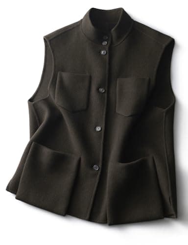 Women's Wool Vest for Fall/Winter - Sleeveless Button Down Coat
