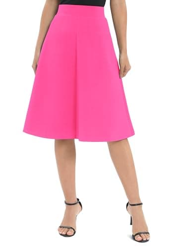 Urban CoCo Women's Elastic Flare Midi Skirt — Rose