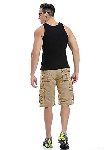 utcoco Men's Relaxed Fit Multi-Pocket Cargo Shorts in Cotton
