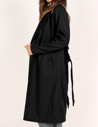 IDEALSANXUN Women's Long Wool Notch Lapel Trench Coat