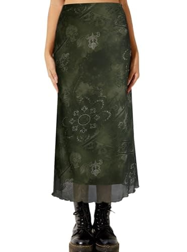 Avanova Bohemian Ditsy Floral Midi Skirt — Floral Green R