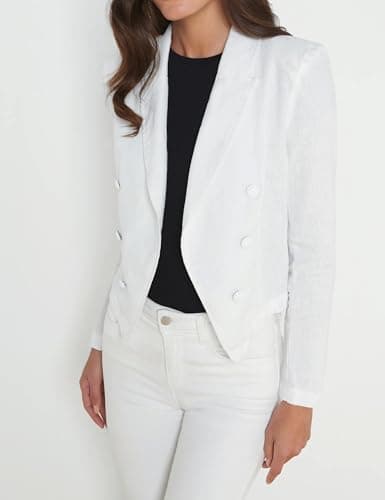 Women's Linen Blazer Casual Lightweight Suit Jacket