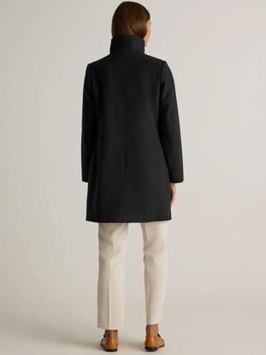 IDEALSANXUN Women's Trendy Wool Shawl Collar Pea Coat Outerwear