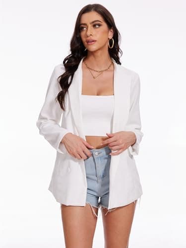 Nomad Women's Cotton Linen Blazer Long Sleeve Fall Casual Work Jackets