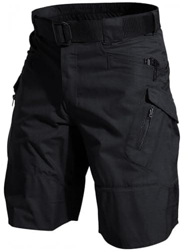 YAXHWIV Men's Lightweight Waterproof Cargo Shorts with Pockets