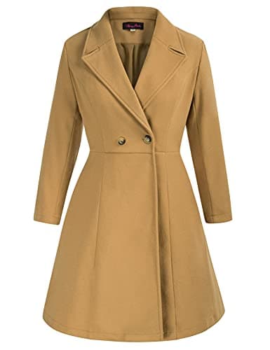 Hanna Nikole Women's Plus Size Wool Trench Coats — Camel