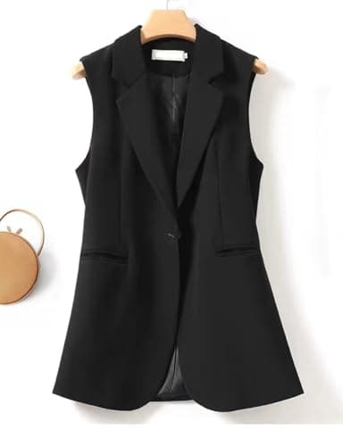 Sleeveless Blazer Vest for Women - Casual, Lightweight, and Stylish