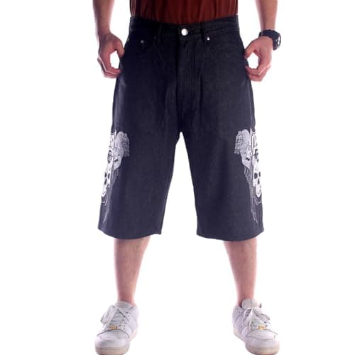 POOPMOOM Men's Casual Baggy Denim Jorts Jeans Skateboard Cargo Shorts