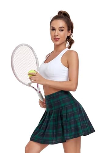 Tivifox Women's High-Waisted Pleated Skirt with Shorts Mini Skorts