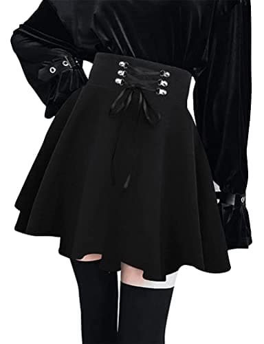 Womens Wool Plaid Mini Gothic Skirts
