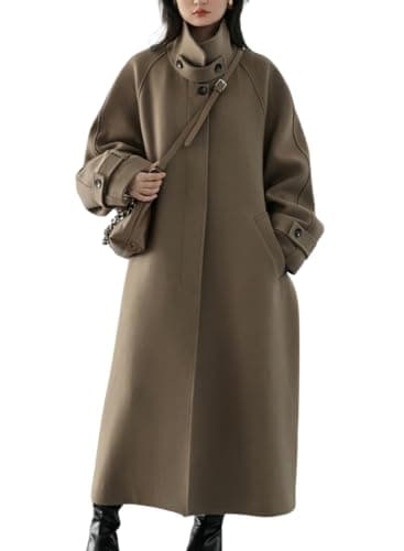 Chouyatou Women's Winter Hidden Single-breasted Wool Overcoat