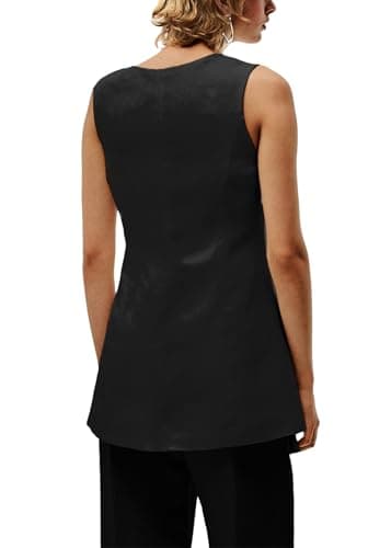 Mina Self 2025 Women's Breathable Linen V-Neck Long Casual Vest
