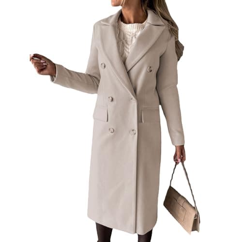 Beko Women's Slim Fit Windproof Trench Coat Wool Blend — X003-beige