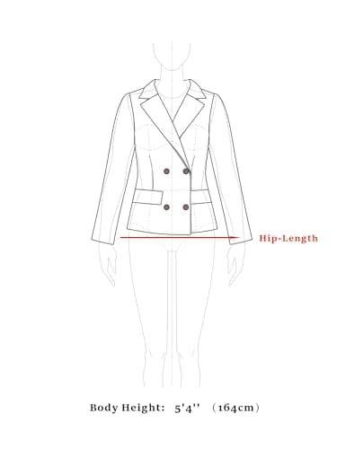 Allegra K Women's Notched Lapel Double Breasted Pea Coat