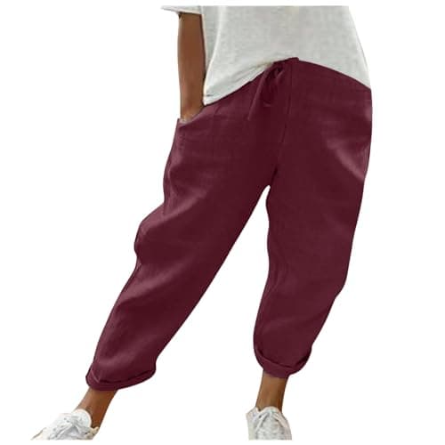 Cotton Linen Bermuda Shorts Elastic Waist Cargo Shorts — 027