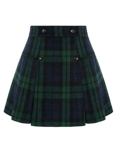 Women's 2024 Plaid Mini Skirt by Kate Kasin — Green