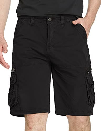 Men's Cargo Shorts with Multi-Pockets — Black