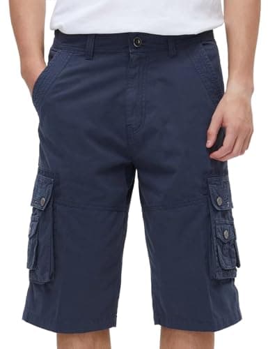 Best South Men's Comfortable Twill Cargo Shorts with Multiple Pockets — Blue