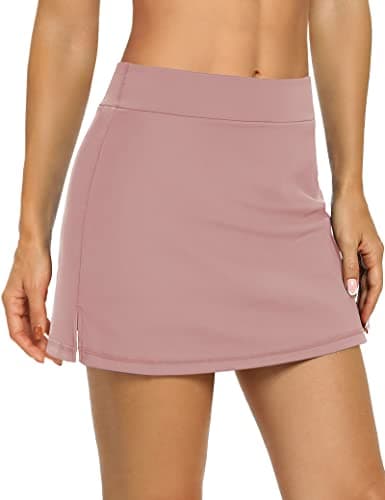 LouKeith Women's Golf Skirts Mini Skorts Summer Workout Shorts with Pockets — Light Pink