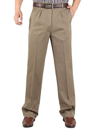 Men's Elastic Waist Denim Jeans for Casual Comfort — #2 Non-elastic Waist-khaki