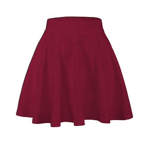 JOELLYUS Plus Size Pleated Mini Skirt for Women — Red