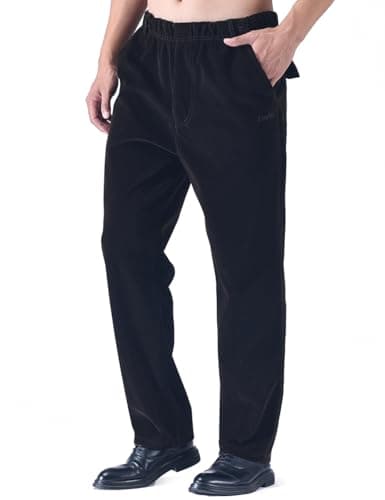 Classic-Fit Corduroy Pants for Men with Elastic Waist