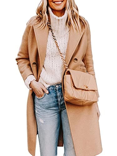 Yousify Women's Double Breasted Winter Pea Coat