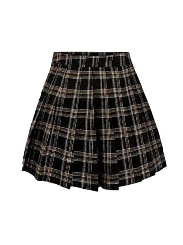 MakeMeChic Women's Plus Size Plaid High-Waisted Mini Skirt