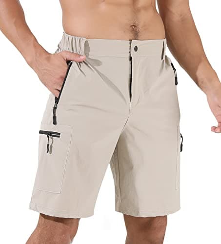 Suwangi Men's Quick-Dry Hiking Cargo Shorts with Multipocket — Beige