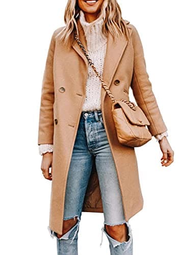 Yousify Women's Double Breasted Winter Pea Coat