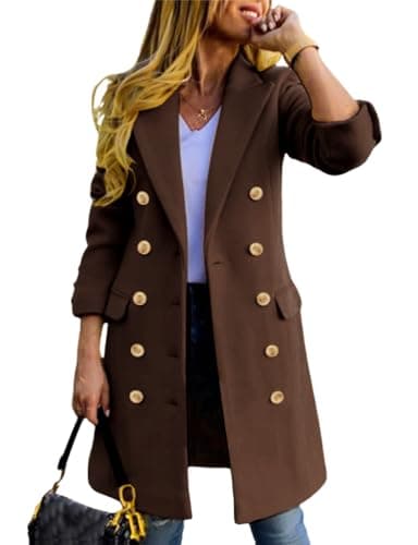 Women's Wool Peacoat for Fall and Winter — Brown