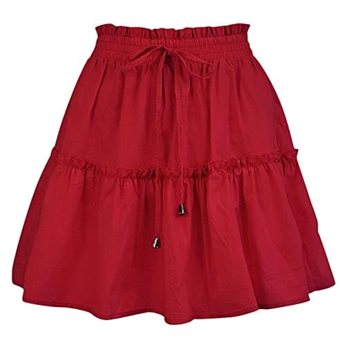 Casual Smocked Chiffon Skirt with Drawstring Waist for Teen Girls