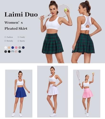 Laimi Women's Pleated Skorts Tennis & Golf Shorts