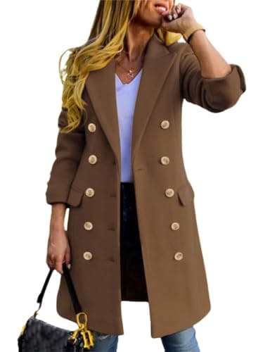 Women's Wool Peacoat for Fall and Winter — Dark Khaki