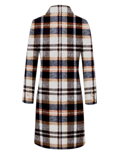 Plaid Wool Trench Coat for Women - 2024 Fall/Winter Collection