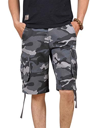 Mens Camo Cargo Shorts — Blue