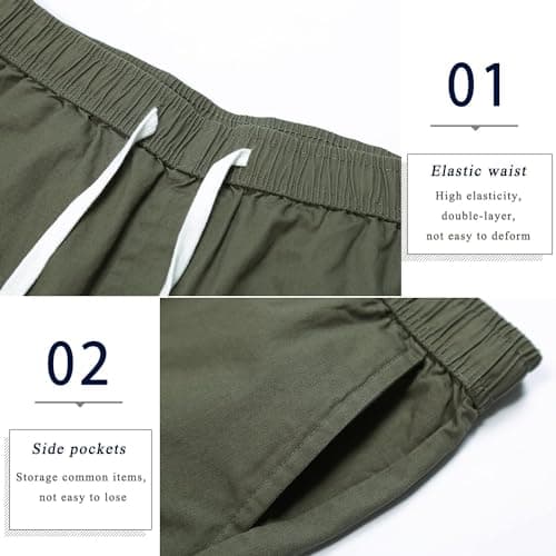 APTRO Men's Long Cargo Shorts With Elastic Waistband