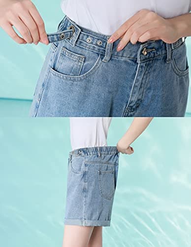 COWOKA Women's Summer Casual Loose Wide Leg Rolled Up Shorts