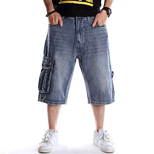 LUOBANIU Men's Classic Denim Shorts Vintage 90s Summer Casual Shorts — 101-1 Blue