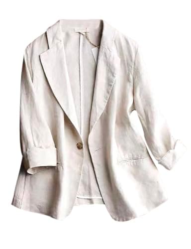 2024 Linen Blazer Women Lightweight Summer Jackets — 1-beige