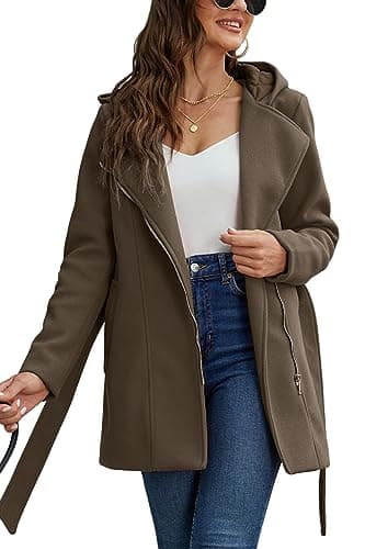 Bellivera Women's Wool Blend Winter Trench Coat — Camel Coat