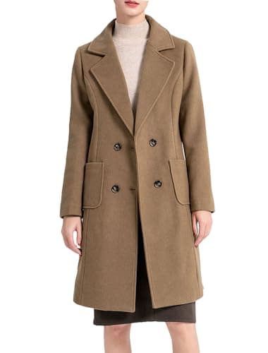 Minibee Women's Winter Warm Wool Peacoat Lapel Jacket