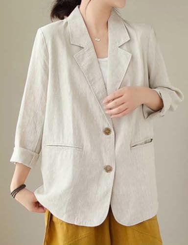 Cotton Linen Blazer for Women - Spring Summer 2024