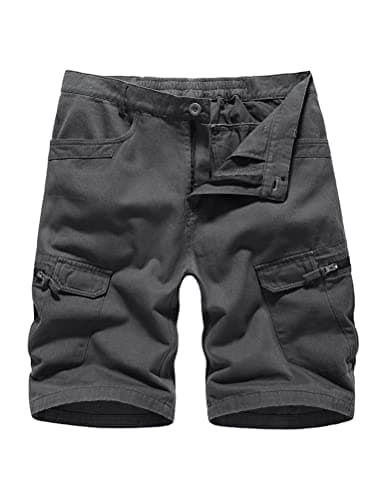 Men's Camo Cargo Shorts for Summer Outdoor Activities — Grey