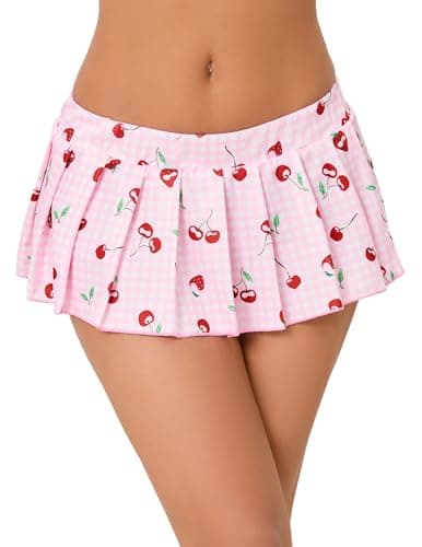 Avidlove Y2K Pleated Mini Skirt for WomenXS-4XL — Cherry Print